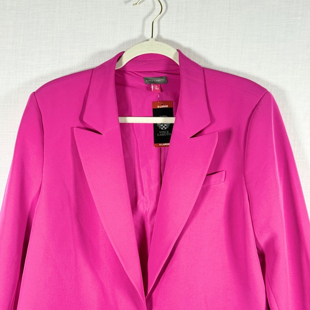Vince Camuto Women's XL Hot Pink Fuchsia Single Button Blazer Stretch NWT - Picture 4 of 11